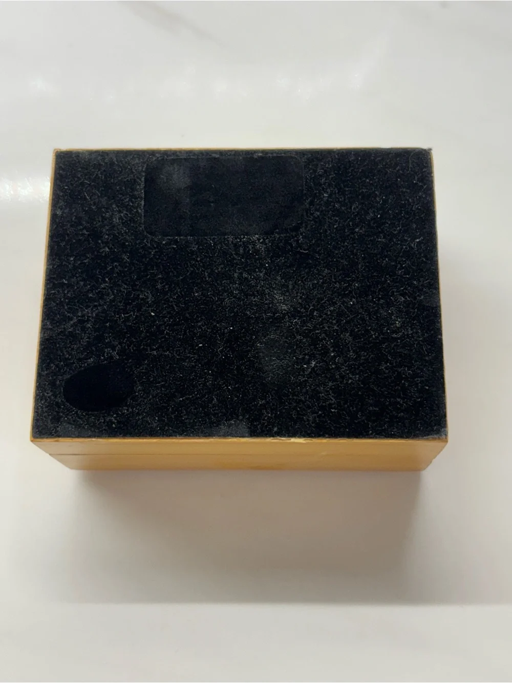 Geoffrey Beene Silver Tone Blue Inlay Rectangular Cufflinks w/ Wood Box